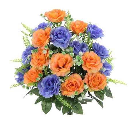 Adlmired By Nature Admired by Nature ABN1B002-PH-BL 3 x 1.5 in. 18 Stems Artificial Full Blooming Rose with Greenery Flower Bush - Multicolor ABN1B002-PH-BL